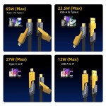 Vyvylabs Elite Series two-for-two Fast Charging Cable U+C to C+L 100W 1.2M Black VCSHY65-BK